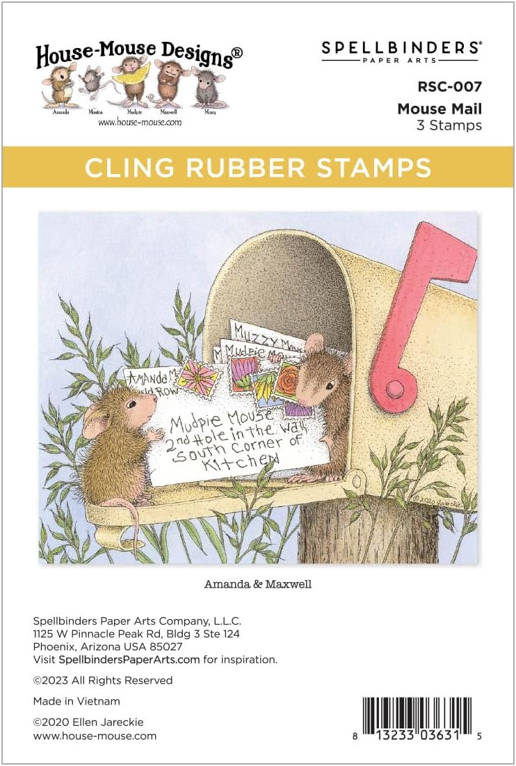 Spellbinders RSC-007 Mouse Mail Cling Rubber Stamp Set - Image 1